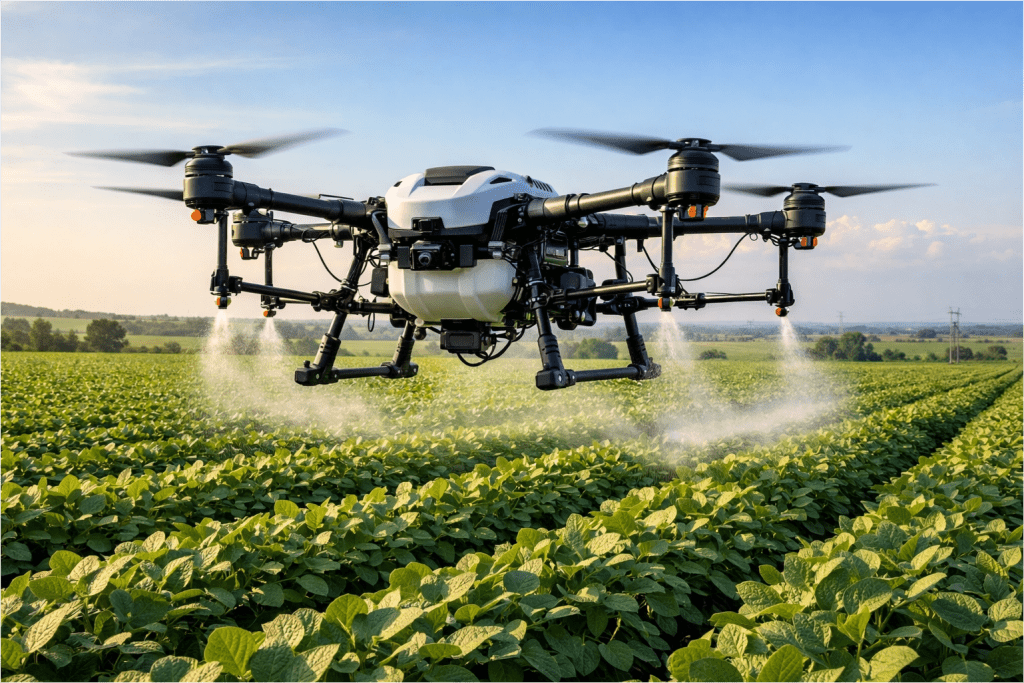 imagem de /drone atuando no setor agrícola brasileiro