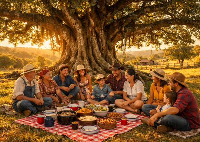 O Almoço Debaixo da Gameleira: Sabor de União e Tradição na Fazenda Quiron