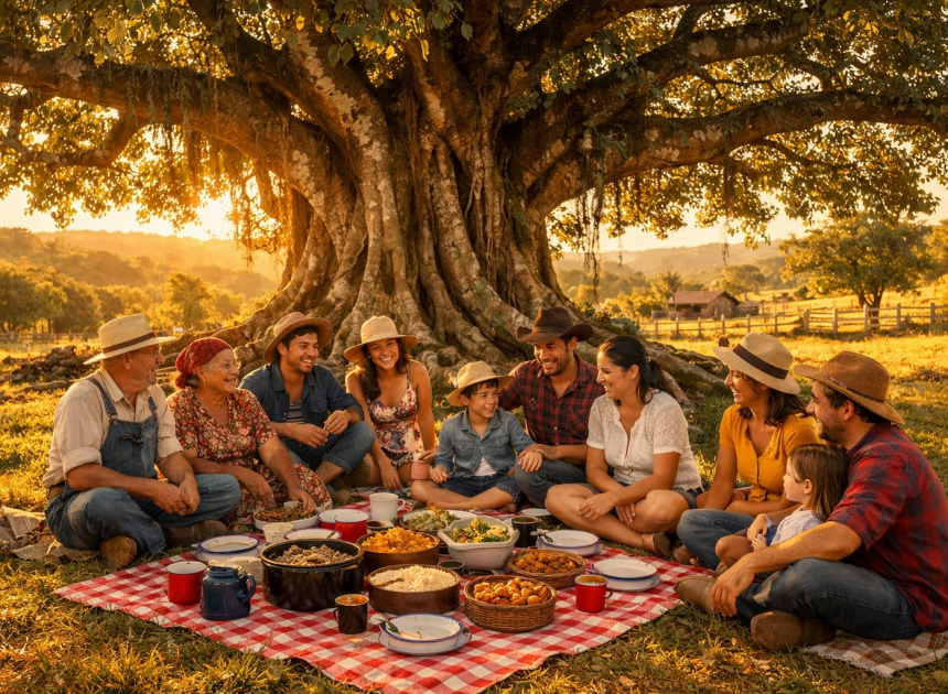 O Almoço Debaixo da Gameleira: Sabor de União e Tradição na Fazenda Quiron